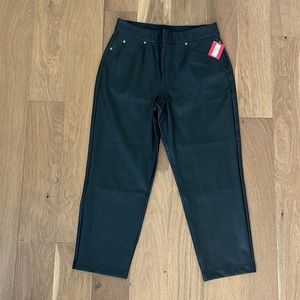 NWT. Spanx Faux Leather Slim Straight Pant, Size LP